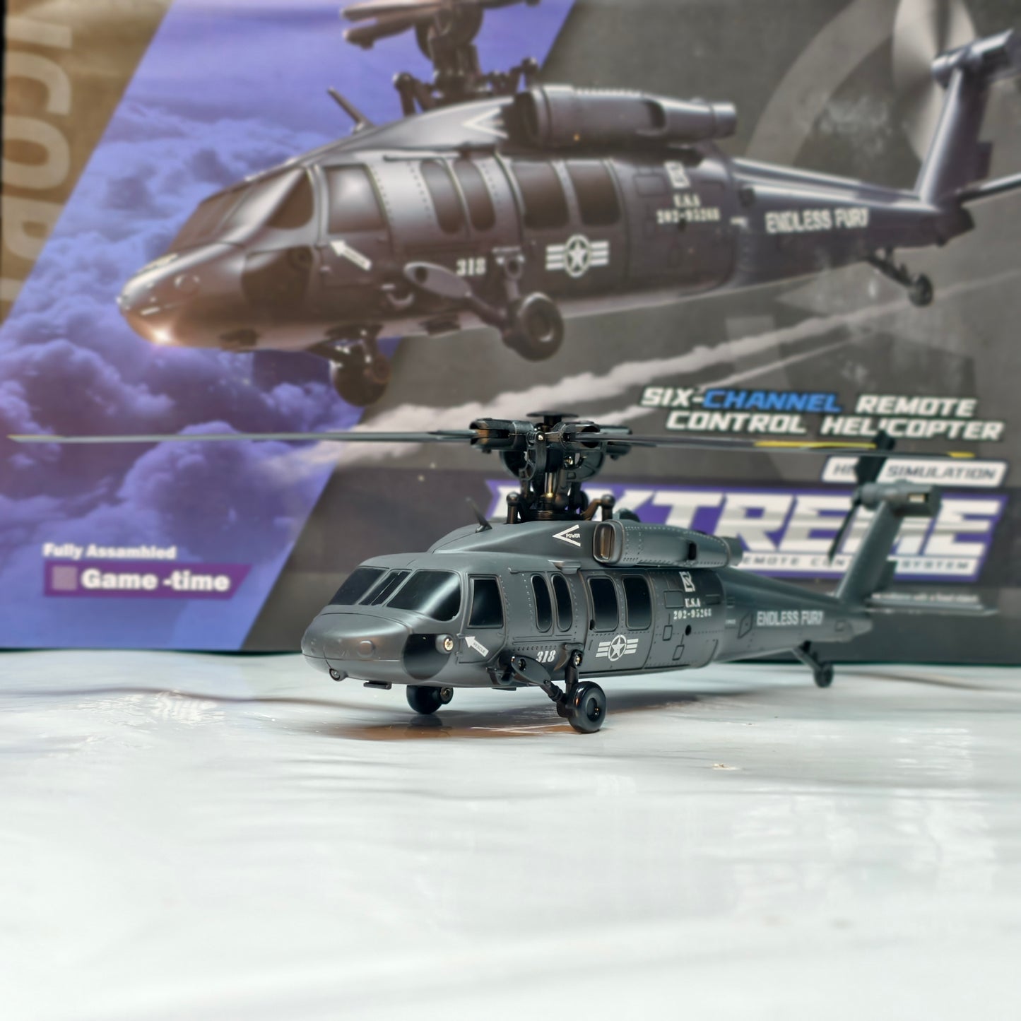 6-Channel Extreme 2.4GHz RC Helicopter with 6-Axis Gyro – Military Scale Design
