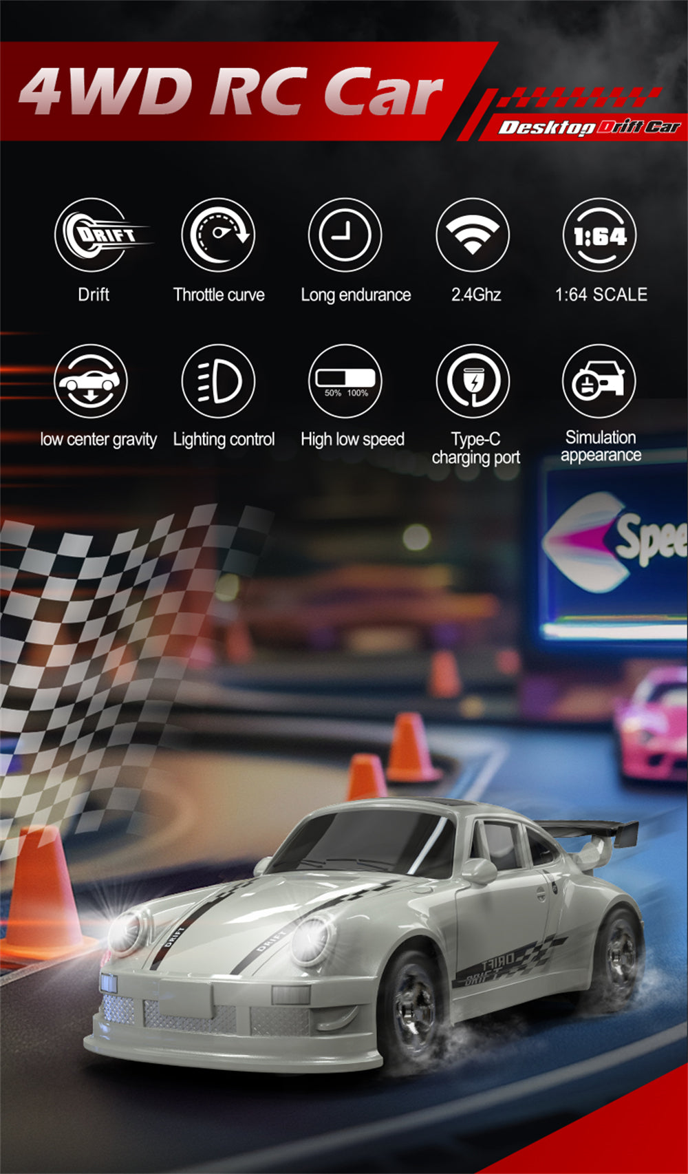 Desktop drift rc car Porsche