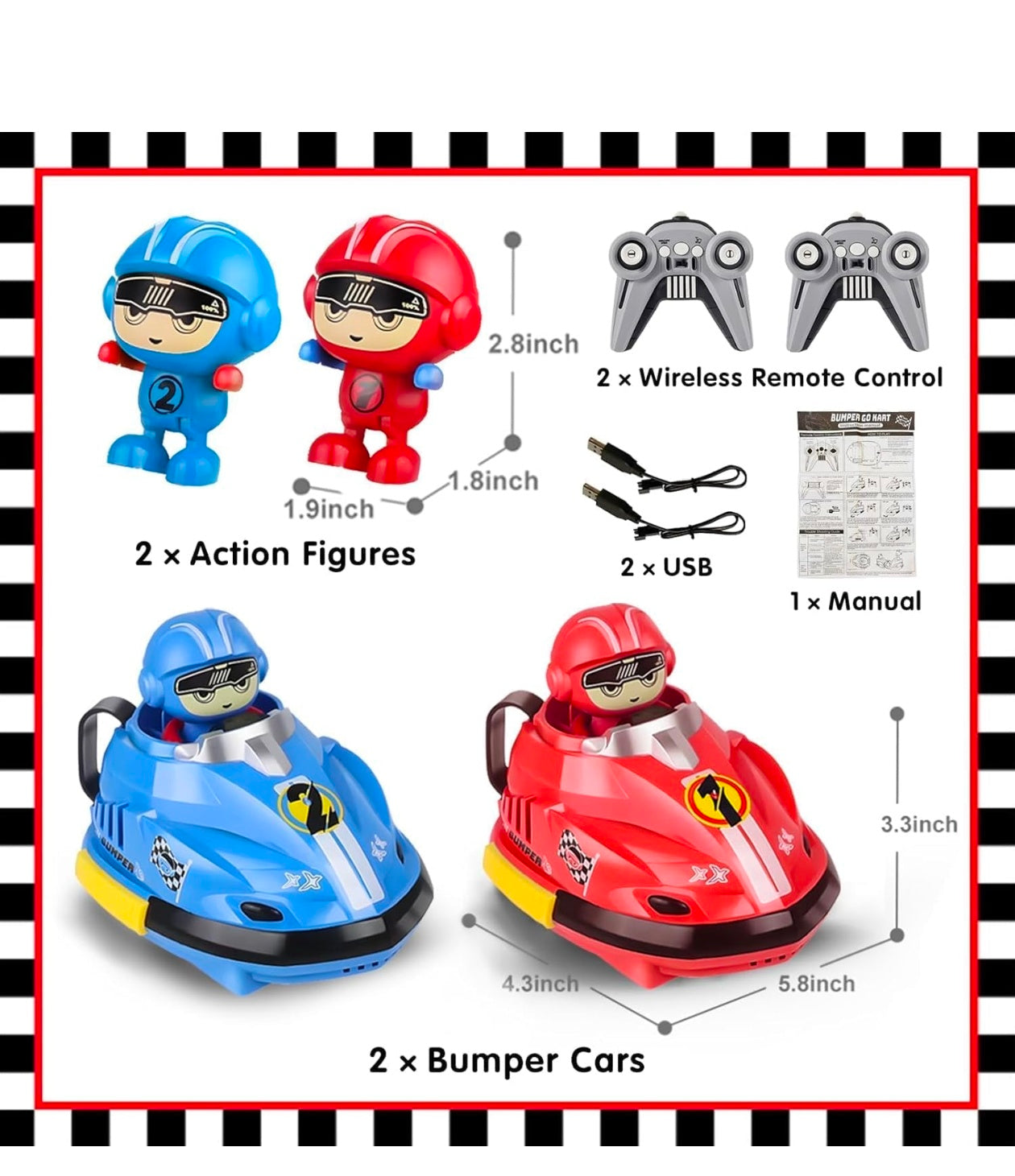 GO Dodgem Kart – Dual Battle Bumper Car Toy Set (Ages 4+) | Fun VS Racing Game for Kids