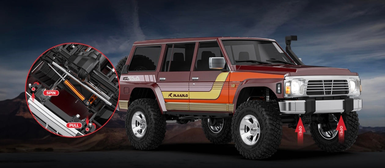 Rlaarlo 1/7 Scale 4WD Brushless RTR RC Crawler TK07 (Red) – Extreme Power, Big-Scale Off-Road Performance