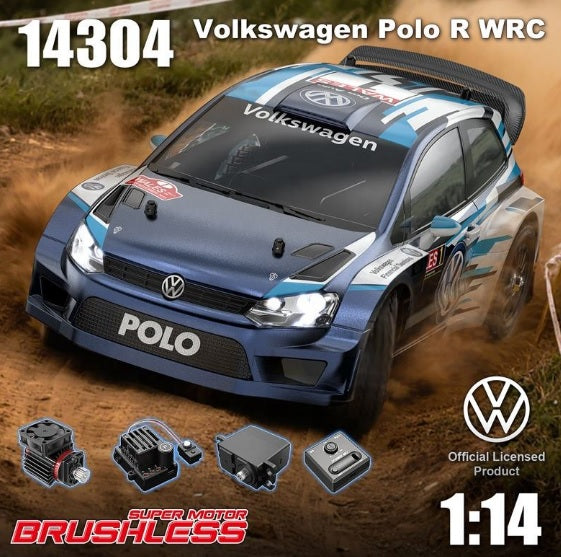 ホビーラジコン MJX 14304 1/14 Volkswagen Polo R WRC MJX Hyper GO 14304 1/14 VW POLO R WRC BRISHLESS RC RALLY CAR -63KM